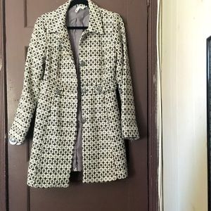 Gray and white winter coat